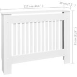 VidaXL Radiatorombouw 112 cm MDF Wit