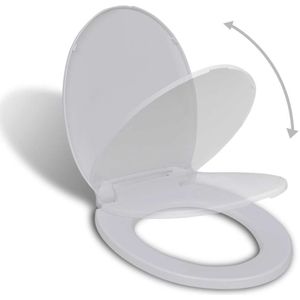 vidaXL Toilettensitz mit Absenkautomatik Weiß Oval