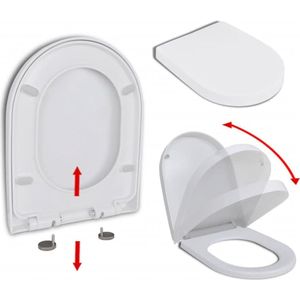 vidaXL Toiletbril - Soft-Close - Quick-Release - Vierkant - Wit - Polypropyleen