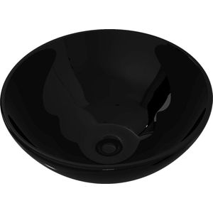 VidaXL-Wasbak,-keramiek,-rond,-zwart-325-mm