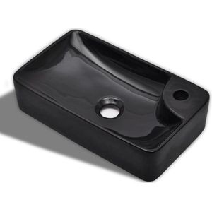 VidaXL-Wasbak-met-kraangat,-keramiek,-zwart