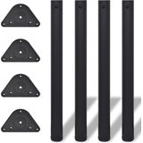 Tafelpoten - Verstelbaar - Zwart - 4 Stuks - IJzer