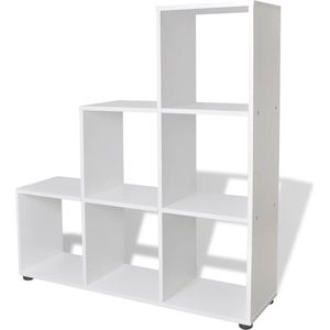 VidaXL-Boekenkast/Presentatiemeubel-trapvormig-107-cm-wit