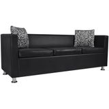 vidaXL Sofa-Set Kunstleder 3-Sitzer und 2-Sitzer Schwarz