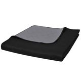 vidaXL Bedsprei - Gewatteerd - Zwart/Grijs - Microvezel - 220x240 cm