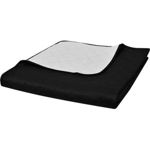 vidaXL - Bedsprei - Zwart/Wit - Microvezel - Gewatteerd 220x240 cm