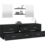 5-tlg. Badmöbel-Set Schwarz Holzwerkstoff vidaXL