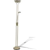 Vloerlamp - Staal - Warmwit Licht - Uplighter en Leeslamp