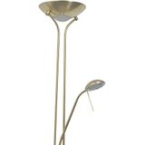 Vloerlamp - Staal - Warmwit Licht - Uplighter en Leeslamp