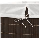 Bamboe Wasmand - Donkerbruin - Rechthoekig - Met Uitneembare Binnenvoering