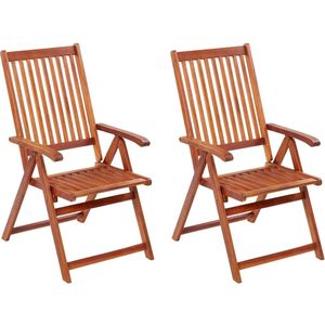 vidaXL - Tuinstoelen - inklapbaar - 2 - st - massief - acaciahout - bruin