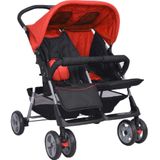 Duo Kinderwagen - Staal - Inklapbare Luifel - Verstelbare Rugleuning