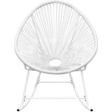 VidaXL Tuinschommelstoel Poly Rattan Wit