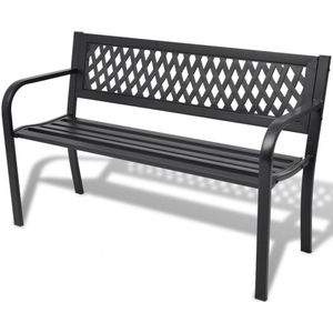 vidaXL Gartenbank 118 cm Stahl Schwarz