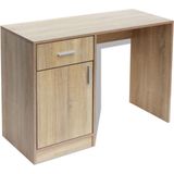 vidaXL-Bureau-met-lade-en-kastje-100x40x73-cm-eiken