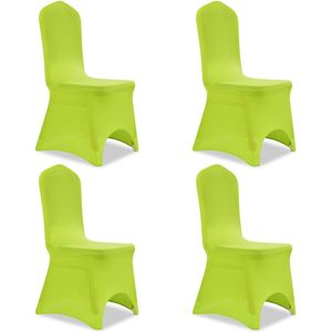 vidaXL - Stoelhoes Stretch - Groen - 4 Stuks - 160 g/m²