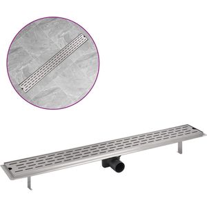 vidaXL Gerade Duschrinne Linien 930x140 mm Edelstahl