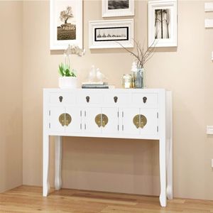 vidaXL - Dressoir - Wit - Massief Hout - 4 Lades en 3 Kastjes
