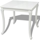 VidaXL Eettafel 80x80x76 cm Hoogglans Wit