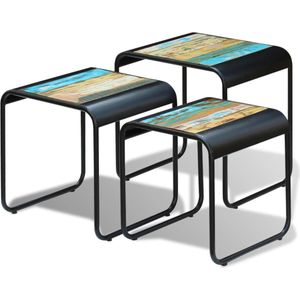 vidaXL-3-delige-Tafeltjesset-massief-gerecycled-hout