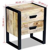 vidaXL-Bijzettafel-met-2-lades-43x33x51-cm-massief-mangohout