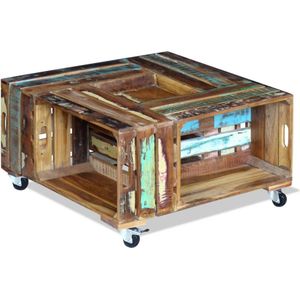 vidaXL Couchtisch Altholz Massiv 70x70x35 cm