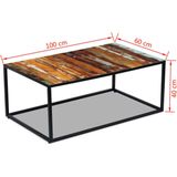 VidaXL Salontafel 100x60x40 cm - Massief Gerecycled Hout