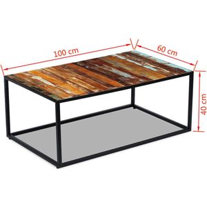 VidaXL Salontafel 100x60x40 cm - Massief Gerecycled Hout