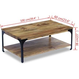 VidaXL Salontafel 100x60x38 cm Mangohout