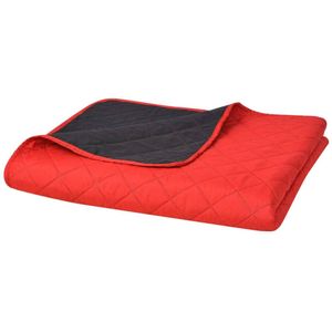 vidaXL Gesteppte Wende-Tagesdecke Rot and Schwarz 220x240 cm