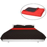 Sprei - Rood en Zwart - Microvezel - Gequilte Ruiten