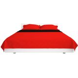 Sprei - Rood en Zwart - Microvezel - Gequilte Ruiten