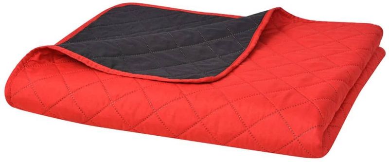 Sprei - Rood en Zwart - Microvezel - Gequilte Ruiten