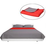 vidaXL - Dubbelzijdige Quilt Bedsprei - Rood en Grijs - 170x210 cm