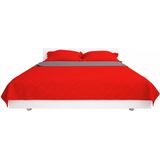 vidaXL - Dubbelzijdige Quilt Bedsprei - Rood en Grijs - 170x210 cm