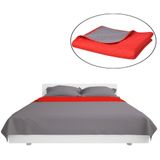 vidaXL - Dubbelzijdige Quilt Bedsprei - Rood en Grijs - Microvezel