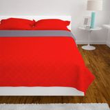 vidaXL - Dubbelzijdige Quilt Bedsprei - Rood en Grijs - Microvezel