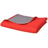 vidaXL - Dubbelzijdige Quilt Bedsprei - Rood en Grijs - Microvezel