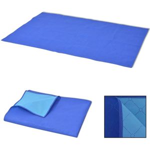 vidaXL Picknickkleed 100x150 cm blauw en lichtblauw