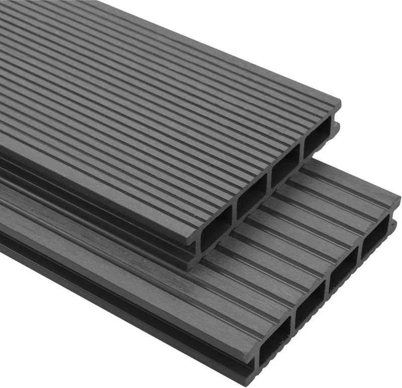 vidaXL - Terrasplanken - HKC - met - accessoires - 10 - m² - 2,2 - m - grijs