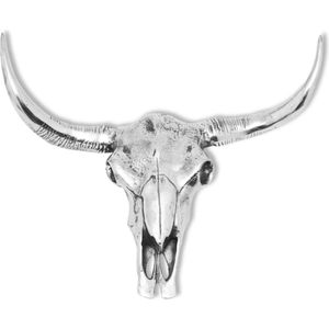 vidaXL - Schedel Muurdecoratie - Aluminium - Zilver