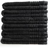Gastendoek Supreme 650 GSM - 100% Egyptisch Katoen - 6 stuks - 30x50 - zwart