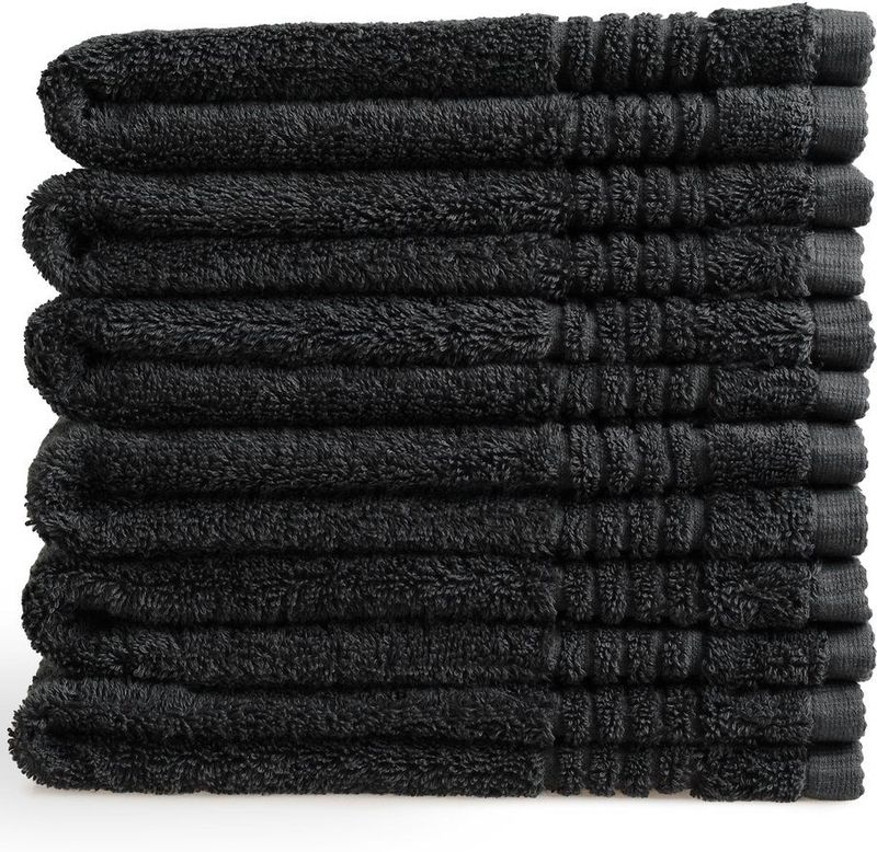 Gastendoek Supreme 650 GSM - 100% Egyptisch Katoen - 6 stuks - 30x50 - zwart