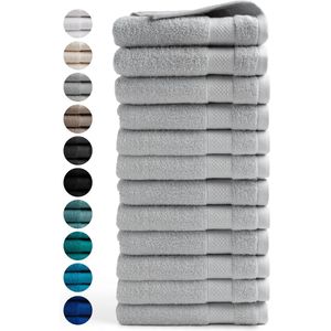 DoubleDry Handdoeken Set van 12 Hotelkwaliteit Licht Grijs