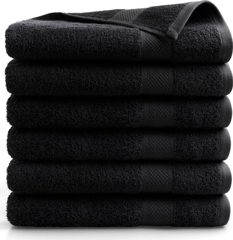 DoubleDry Handdoek Hotel Collectie - 6 stuks - 70x140 - zwart
