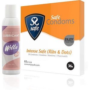 Intense Safe Condooms en Glijmiddel Combi Pakket - 72 stuks