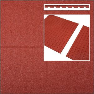 Intergard Rubberen tegels rood 500x500x25mm prijs per m2
