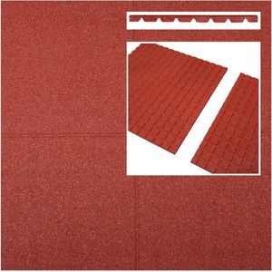 Intergard Rubberen tegels rood 1000x1000x45mm prijs per m2