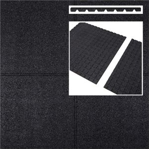 Intergard Rubberen tegels zwart 500x500x45mm prijs per m2