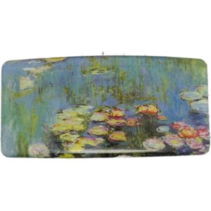 Haarspeld rechthoek 8 cm, blauwe waterlelies Claude Monet